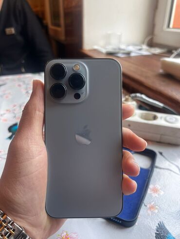 Apple iPhone: IPhone 13 Pro, 128 GB, Blue Titanium, Simsiz şarj, Face ID, Sənədlərlə