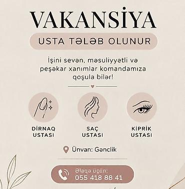 bisebka usdası: Vakansiya: Gözəllik salonu üçün ustalar axtarılır Axtarılan — 1