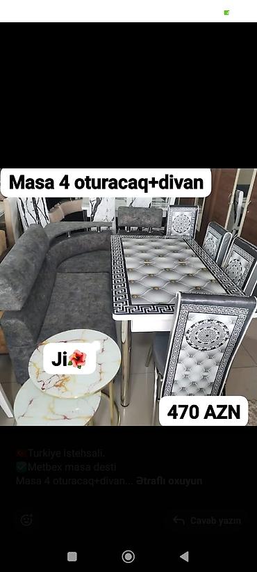divan 150: Mətbəx masa dəsti – Türkiyə istehsalı. Dəst tərkibi: - Masa - 2 ədəd — 9