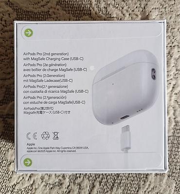 ağ qulaq: Apple AirPods Pro (2-ci nəsil) – MagSafe şarj qutusu (USB‑C) orginal — 2