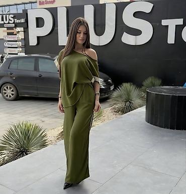 Kompleti: Ženski komplet – bluza i pantalone širokog kroja - Dizajn: ležeran i — 2