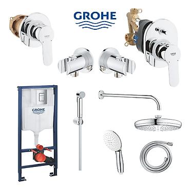 Santexnika: Grohe hamam və sanitar dəstləri – duş və unitaz qurğuları üçün tam — 1