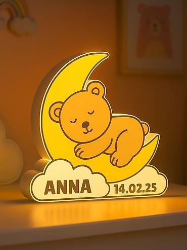 Ночники: Именной детский ночник - Персонализация: имя ребёнка, дата рождения — 1