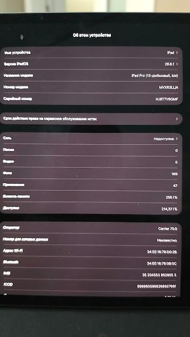 ipad 8th generation: Планшет, Apple, память 256 ГБ, 13" - 14", 5G, Б/у, Классический цвет - Серый — 2