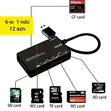 Digər ehtiyat hissələri: Çoxfunksiyalı KART OXUYUCU ADAPTERİ. SD, TF, CF kartları, eləcə də — 26