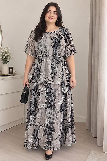 apple whatch 8: Şifon maxi don – zərif printli, rahat və feminen siluet. - Material — 1