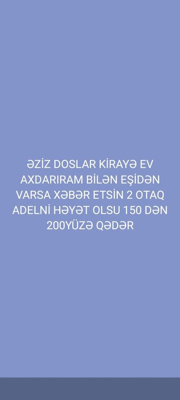 bakida 2 otaqli kiraye evler: 2 kv. m, 2 otaqlı