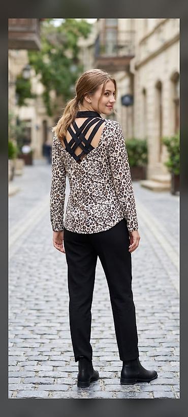 bluz: Qadın köynəyi – leopard naxışlı, uzunqol - Parça: Yüngül, hamar — 1