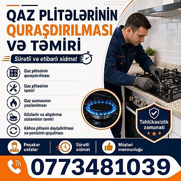 Ev üçün digər mallar: Qaz plitələrinin quraşdırılması və təmiri xidməti Sürətli və etibarlı — 1