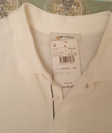 купить кепку в баку: Мужская футболка, Lc Waikiki, L, цвет - Белый