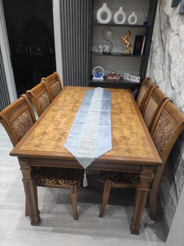 Taburetlər: Qoz ağacından masa dəsti satılır 350₼. Əla vəziyyətdədir. Heç bir