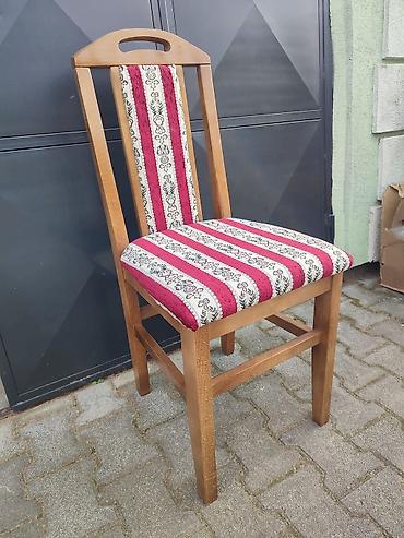 Stolice: Drvena trpezarijska stolica sa naslonom - Konstrukcija: masivno drvo — 6