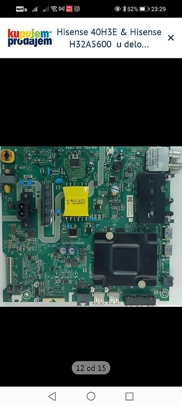 Matične ploče: Hisense televizori – delovi 1) Hisense 40H3E – delovi: - Main board — 10