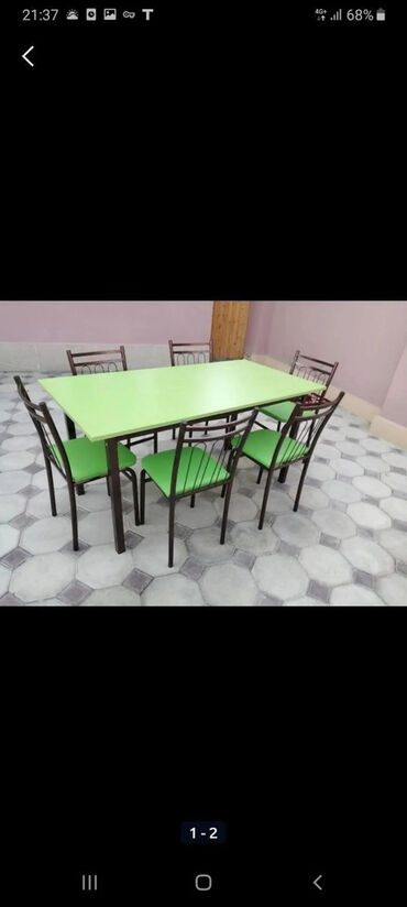 Masa və oturacaq dəstləri: Stol stul tek ve Komplekt Wekilde 4 neferlik Parca ile 120 azn 4 — 8