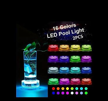 Baštenska rasveta: RGB LED Podvodna Svetla za Bazen – Set 4 komada sa daljinskim — 12