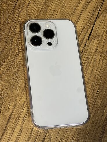 Apple iPhone: IPhone 14 Pro, 128 GB, White Titanium, Zəmanət, Simsiz şarj, Face ID