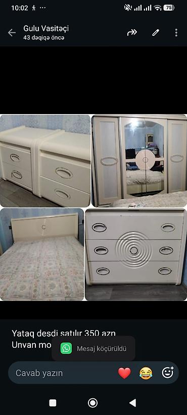 Yataq desdi satılır 350 azn
Unvan montin (Gülü)