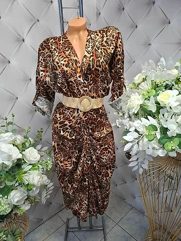 mango ogrlice: AKCIJA Ženska haljina sa leopard printom - Materijal: lagana, glatka — 1