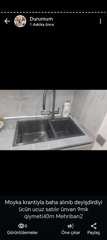 hamam ucun moyka: Moyka krantiyla baha alınıb deyişdirdiyi ücün ucuz satılır ünvan 9mk