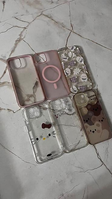 чехол аниме: Набор чехлов для iPhone 13 Коллекция в розово-бежевой гамме с милыми — 3