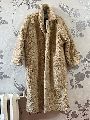 long coat: Пальто, Халат, Тедди, Длинная модель, Оверсайз, M, L, Стандарт — 3