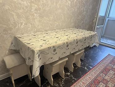 журнальный стол: Кухонный стол и стул, Б/у, цвет - Белый — 3