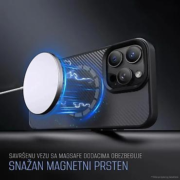 Maske i futrole za telefone: Maska Magsafe Kevlar za iPhone 16 Pro 6.3 crna — 6
