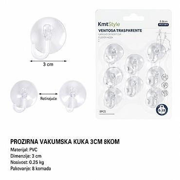 KMT Prozirna kuka za usisavanje 3283065 Praktične, prozirne vakumske
