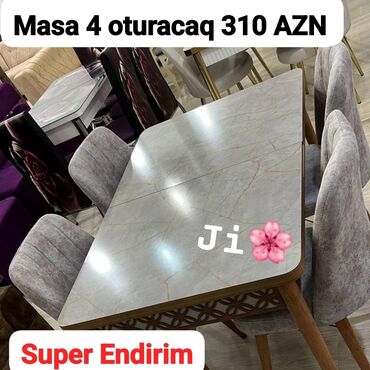 Çarpayılar: Mətbəx üçün, Yeni, Açılan, 4 stul