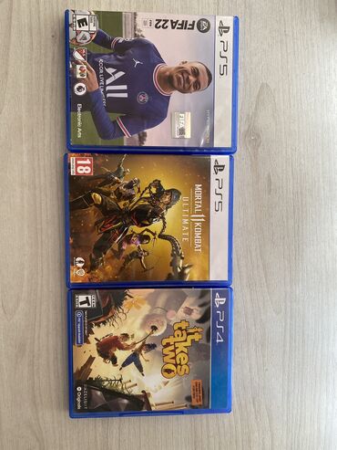 dualshock 4 купить в бишкеке: Продаю 3 диска для пс5 и пс4 FIFA22 Mortal Kombat ultimate 11 It