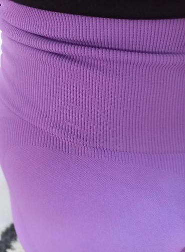 Helanke, biciklistički šortsevi: Ženske sportske helanke – ljubičaste - Model: visok struk sa širokim — 6