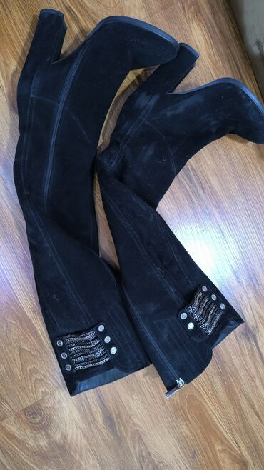 Сапоги: Сапоги, 36, Basconi, Б/у, цвет - Черный, Бесплатная доставка — 9