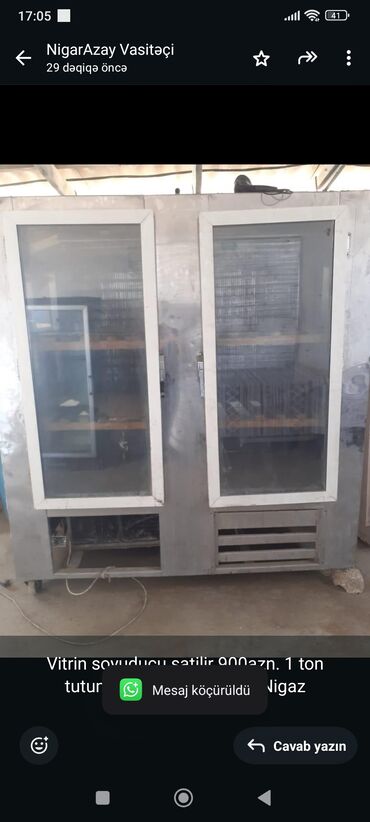 Холодильные камеры: Vitrin soyuducu satilir 900azn. 1 ton tutumlu. Unvan buzovna Nigaz