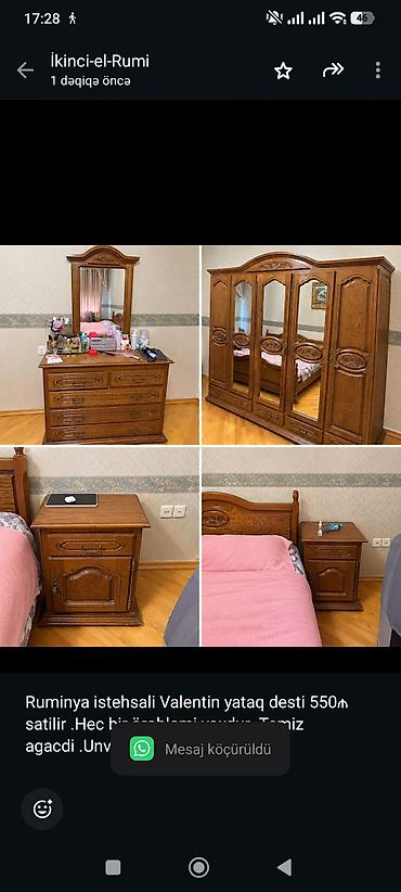 Ruminya istehsali Valentin yataq desti 550₼ satilir .Hec bir öroblemi