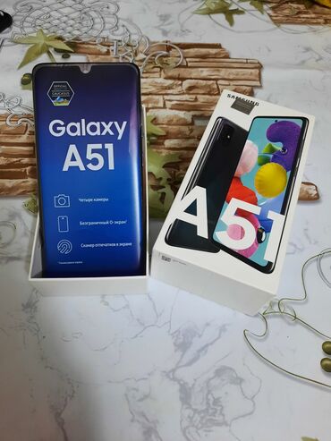 Samsung: Samsung Galaxy A51, 128 GB, rəng - Qara, Barmaq izi, Face ID