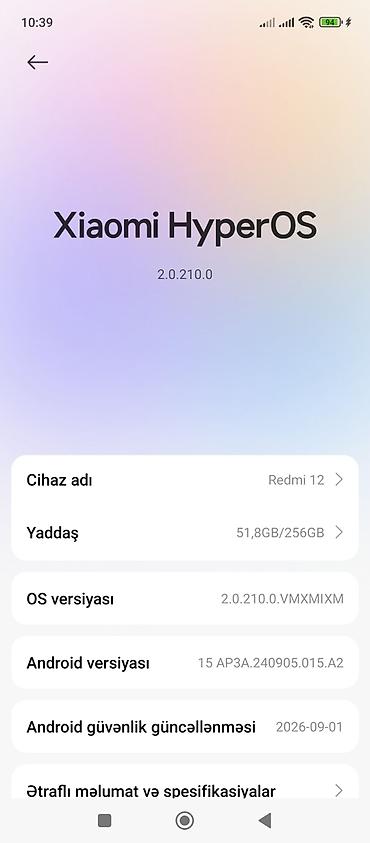 xiaomi note: Xiaomi 12, 256 GB, rəng - Göy, 
 Barmaq izi — 3