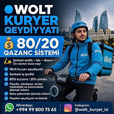 ucuz taksi: Piyada kuryer tələb olunur, İstənilən yaş, Təcrübəsiz, Gündəlik ödəniş — 1