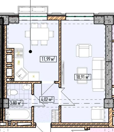 снять квартиру без риэлтора: 2 комнаты, 38 м², Элитка, 3 этаж, ПСО (под самоотделку)