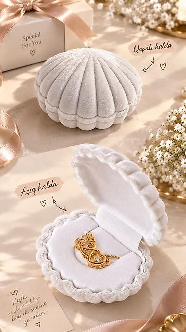 Üzük və boyunbağı qabı
Material: yumşaq Məxmər
Rəng: Boz
Yeni ✅️