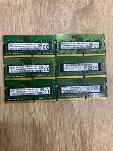 notebook ehtiyat hisseleri: Operativ yaddaş (RAM) Samsung, 16 GB, 3200 Mhz, DDR4, Noutbuk üçün, Yeni