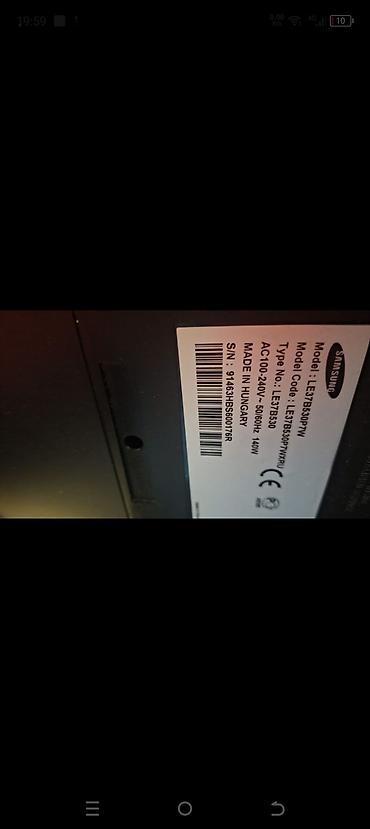 Samsung televizor – Model: LE37B530P7W Əsas xüsusiyyətlər: - Ekran