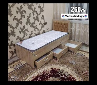 Çarpayılar: Yeni, Təknəfərlik çarpayı, Bazasız, Matras ilə, Siyirməsiz, Azərbaycan — 22