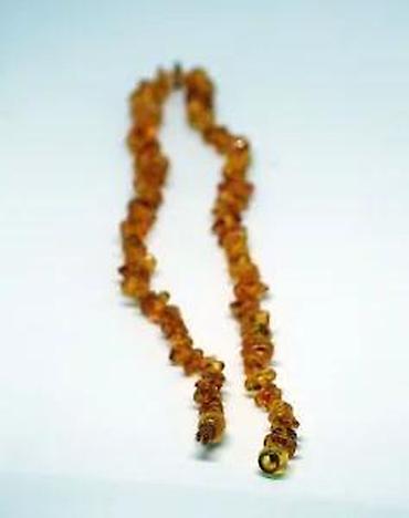 Ogrlice: Vintage Baltički ćilibar Baby Line Chips ogrlica boje meda — 6