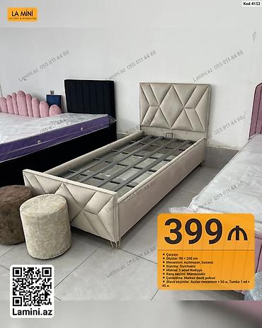 Mebel: Çarpayı – Kod: 4152 - Ölçü: 90 × 200 sm - Mexanizm: Açılmayan — 1