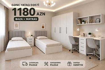 usag ucun manej: Gənc yataq dəsti – 1180 AZN Komplektin tərkibi: - 2 ədəd tək nəfərlik — 1