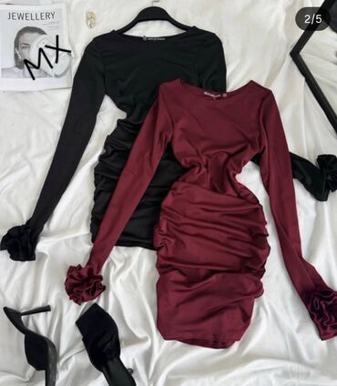 Haljine: XL, bоја - Crna, Koktel, klub, Dugih rukava — 20