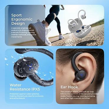 Qulaqcıqlar: Yeni Simsiz (Bluetooth) Qulaqcıqlar, rəng - Qara — 17