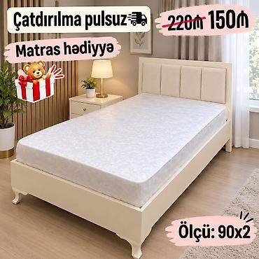 Tek nəfərlik çarpayı dəsti - Ölçü: 90x200 sm (şəkildə “90x2” qeyd