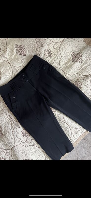 стрейчевые брюки женские: Классические, Капри, Атлас, Низкая талия, Лето