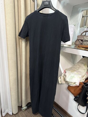 платье футболка: Күнүмдүк көйнөк, Корея, Жай, Узун модель, Пахта, Түз, XL (EU 42)
